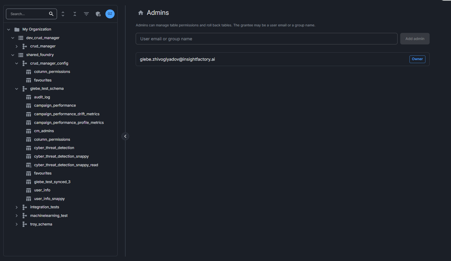 Image showing the admin panel