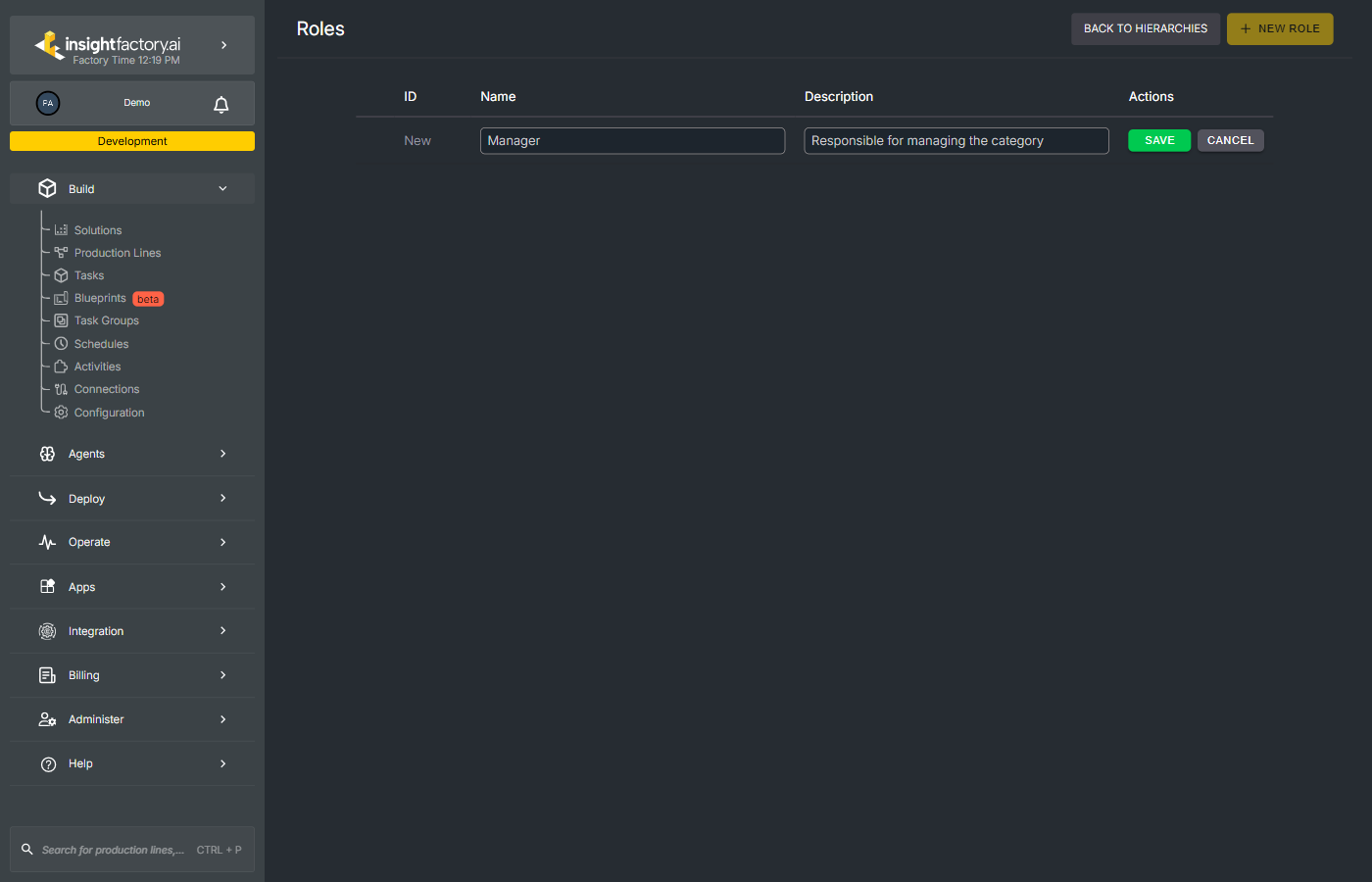 Inline role creation