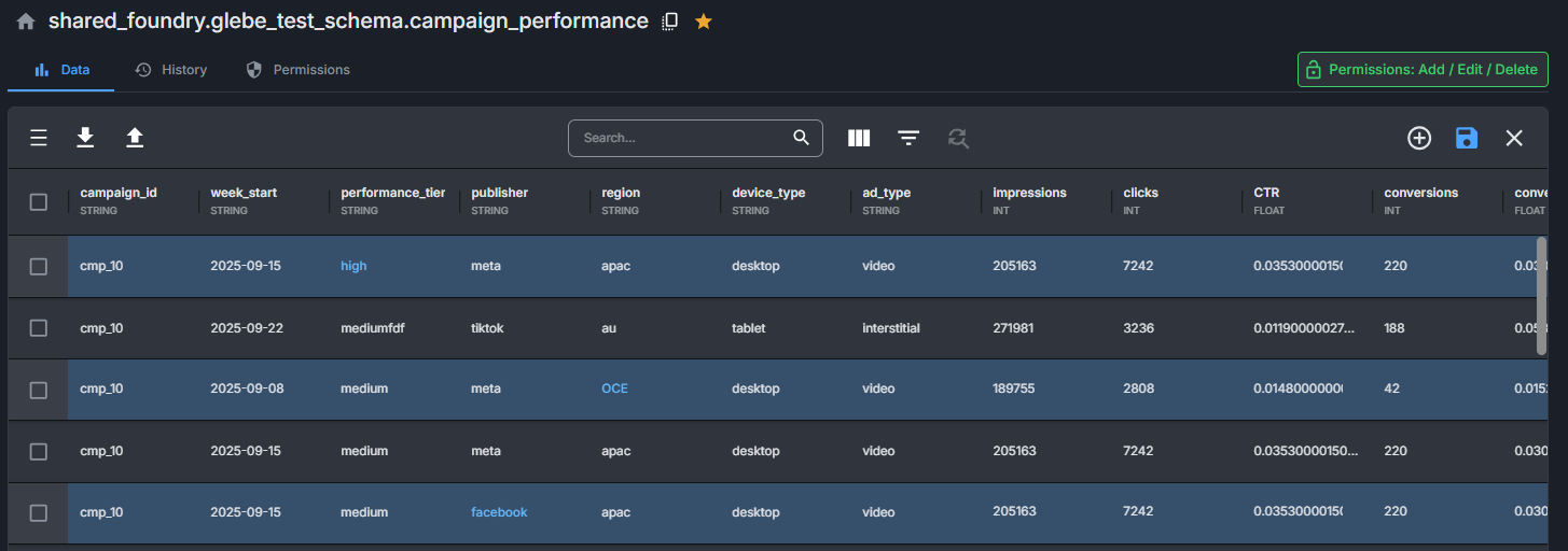 Image showing modified rows and cells